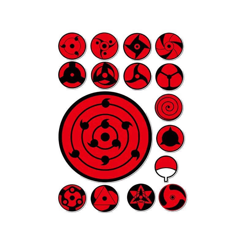 Laptop Accessories For Gift - Sharingan Gözü Kesim Çıkartma Seti Su