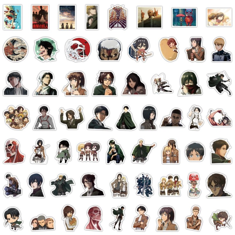 Laptop Accessories - 60 adet Titan Anime çıkartmaları sevimli